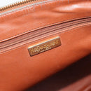 SAINT LAURENT Hand Bag Leather 2way Brown Gold Auth 183013-11