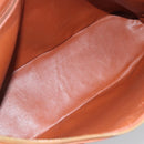 SAINT LAURENT Hand Bag Leather 2way Brown Gold Auth 183013-12