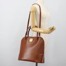 SAINT LAURENT Hand Bag Leather 2way Brown Gold Auth 183013-23