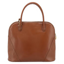 SAINT LAURENT Hand Bag Leather 2way Brown Gold Auth 183013-2