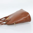 SAINT LAURENT Hand Bag Leather 2way Brown Gold Auth 183013-3