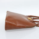 SAINT LAURENT Hand Bag Leather 2way Brown Gold Auth 183013-4