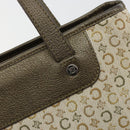 CELINE C Macadam Canvas Hand Bag Leather Beige Silver Auth 183014-17