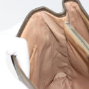 CELINE C Macadam Canvas Hand Bag Leather Beige Silver Auth 183014-20