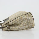 CELINE C Macadam Canvas Hand Bag Leather Beige Silver Auth 183014-4