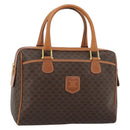 CELINE Macadam Canvas Boston Bag PVC Leather Brown Gold Auth 183015A-1