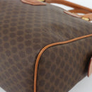 CELINE Macadam Canvas Boston Bag PVC Leather Brown Gold Auth 183015A-10