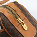 CELINE Macadam Canvas Boston Bag PVC Leather Brown Gold Auth 183015A-14