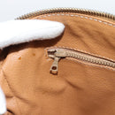 CELINE Macadam Canvas Boston Bag PVC Leather Brown Gold Auth 183015A-19