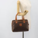 CELINE Macadam Canvas Boston Bag PVC Leather Brown Gold Auth 183015A-24