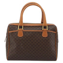CELINE Macadam Canvas Boston Bag PVC Leather Brown Gold Auth 183015A-3