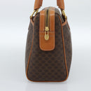 CELINE Macadam Canvas Boston Bag PVC Leather Brown Gold Auth 183015A-4