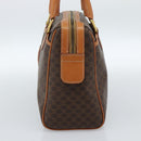 CELINE Macadam Canvas Boston Bag PVC Leather Brown Gold Auth 183015A-5
