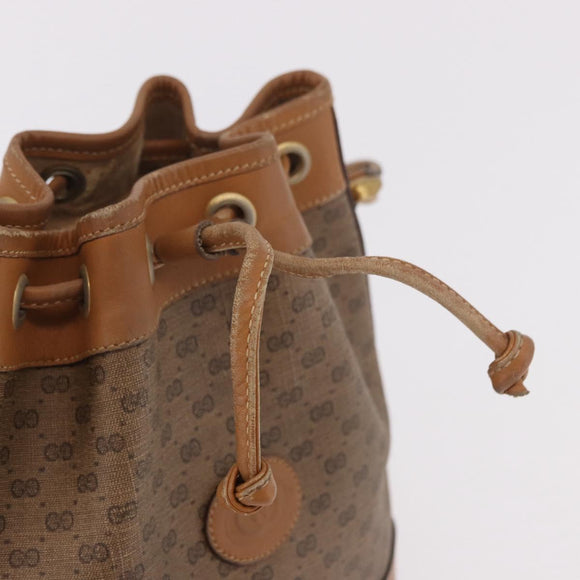GUCCI Micro GG Supreme Shoulder Bag PVC Beige Gold 007 86 0044 Auth 183016