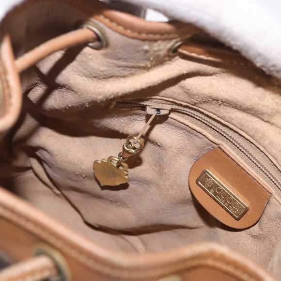 GUCCI Micro GG Supreme Shoulder Bag PVC Beige Gold 007 86 0044 Auth 183016