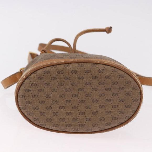 GUCCI Micro GG Supreme Shoulder Bag PVC Beige Gold 007 86 0044 Auth 183016