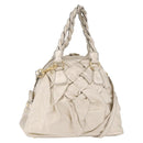 VALENTINO Hand Bag Leather 2way Gold Auth 183017A-1