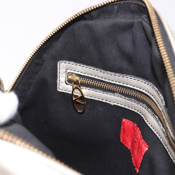 VALENTINO Hand Bag Leather 2way Gold Auth 183017A