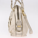 VALENTINO Hand Bag Leather 2way Gold Auth 183017A-4