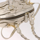 VALENTINO Hand Bag Leather 2way Gold Auth 183017A-6