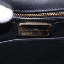 Salvatore Ferragamo Vala Chain Shoulder Bag Suede 2way Black Gold Auth 183018A-20