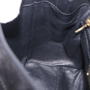 Salvatore Ferragamo Vala Chain Shoulder Bag Suede 2way Black Gold Auth 183018A-22