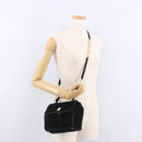 Salvatore Ferragamo Vala Chain Shoulder Bag Suede 2way Black Gold Auth 183018A-25