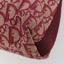 Christian Dior Trotter Canvas Schoudertas Rood Zilver Auth 183019A-16