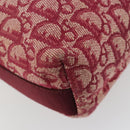 Christian Dior Trotter Canvas Schoudertas Rood Zilver Auth 183019A-17