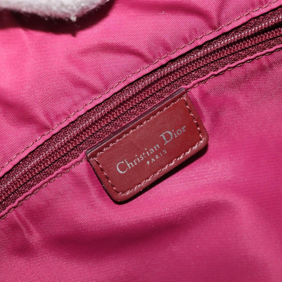 Christian Dior Trotter Canvas Schoudertas Rood Zilver Auth 183019A