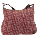 Christian Dior Trotter Canvas Schoudertas Rood Zilver Auth 183019A-2