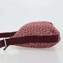 Christian Dior Trotter Canvas Schoudertas Rood Zilver Auth 183019A-4