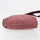 Christian Dior Trotter Canvas Schoudertas Rood Zilver Auth 183019A-5