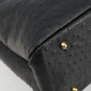 Gianni Versace Shoulder Bag Leather Embossed Black Gold Auth 183020-14