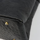 Gianni Versace Shoulder Bag Leather Embossed Black Gold Auth 183020-15