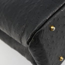 Gianni Versace Shoulder Bag Leather Embossed Black Gold Auth 183020-16