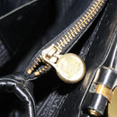 Gianni Versace Shoulder Bag Leather Embossed Black Gold Auth 183020-22