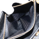 Gianni Versace Shoulder Bag Leather Embossed Black Gold Auth 183020-23