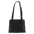 Gianni Versace Shoulder Bag Leather Embossed Black Gold Auth 183020-2