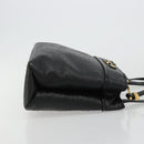 Gianni Versace Shoulder Bag Leather Embossed Black Gold Auth 183020-3
