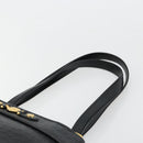 Gianni Versace Shoulder Bag Leather Embossed Black Gold Auth 183020-8