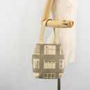 CHANEL Window Line Tote Bag Canvas Beige Gold CC Auth 183024-20