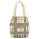 CHANEL Window Line Tote Bag Canvas Beige Gold CC Auth 183024-13