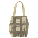 CHANEL Window Line Tote Bag Canvas Beige Gold CC Auth 183024-2