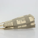 CHANEL Window Line Tote Bag Canvas Beige Gold CC Auth 183024-4