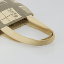 CHANEL Window Line Tote Bag Canvas Beige Gold CC Auth 183024-7