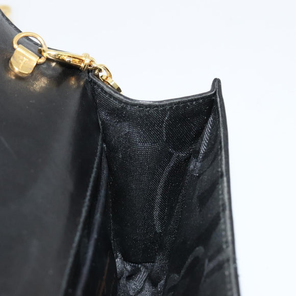 Salvatore Ferragamo Vala Kette Umhängetasche Leder Schwarz Gold Original 183025