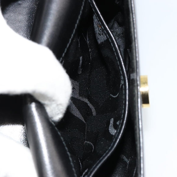 Salvatore Ferragamo Vala Kette Umhängetasche Leder Schwarz Gold Original 183025
