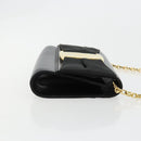 Salvatore Ferragamo Vala Kette Umhängetasche Leder Schwarz Gold Original 183025-4