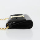 Salvatore Ferragamo Vala Kette Umhängetasche Leder Schwarz Gold Original 183025-5